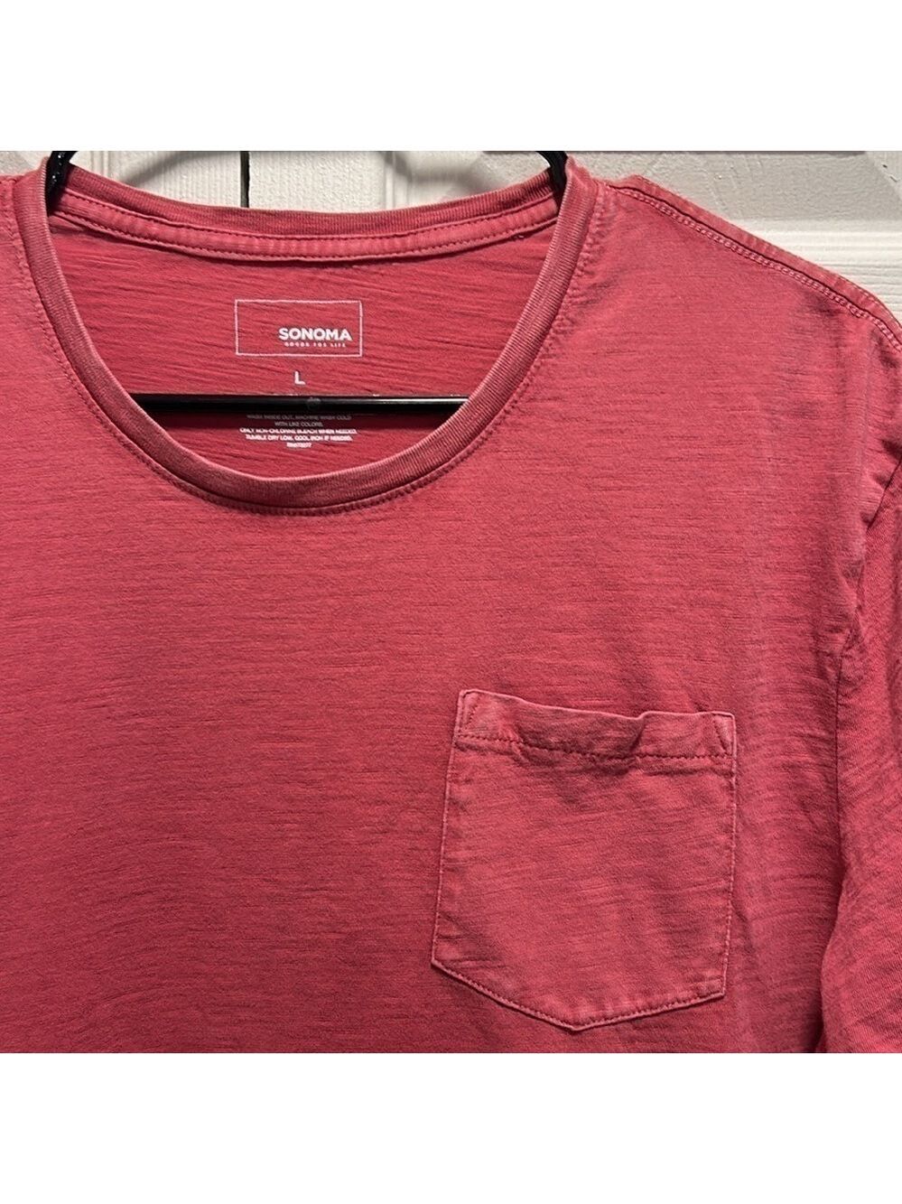 Sonoma Faded Red Pocket T-Shirt Size Large - Picture 3 of 4
